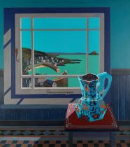 Chris THOMPSON (British b. 1969) View from a Mousehole Window, Acrylic on board, Signed and dated ’