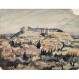 In the Style of Paul CÉZANNE (French School) Avignon France, Oil board, 14.25” x 18.25” (36cm x