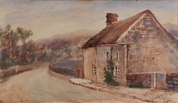 Claude HAYES (Irish 1852-1922) Sketch of Abandoned Irish Dwelling, Watercolour, Signed, inscribed