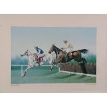 Elaine Nadine STROUD (British 20th Century) Desert Orchid and Kildimo, Limited edition colour print,