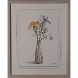 Olivia ALLEN (British 20th / 21st Century) Vase of Wild Flowers, Watercolour, Signed lower right,