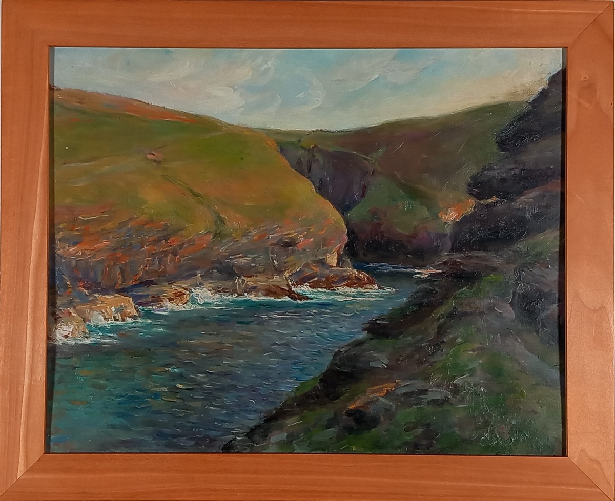 Harold Ernest Farquhar VIVIAN (British, Exhibited 1909-1933) Boscastle, Harbour Mouth 2, Oil on - Image 2 of 3