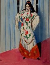 William WALKER (British 20th / 21st Century) Madame Matisse with Manila Shawl – Matisse 1911, Oil on