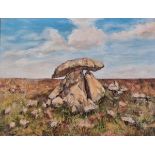 T H? 20th Century, Chun Quoit, Oil on canvas, Signed with monogram lower left, 11.5" x 15.5 (29cm