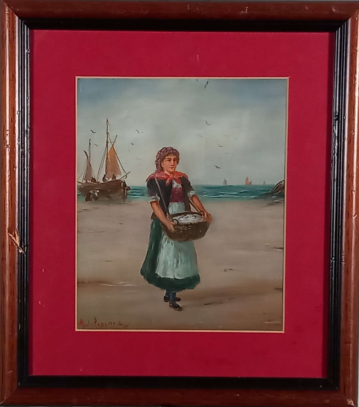 M. D. ROSENSTEIN ? (Late 19th Century / Early 20th Century) A Young Fisherwoman carrying the Day's - Image 2 of 5