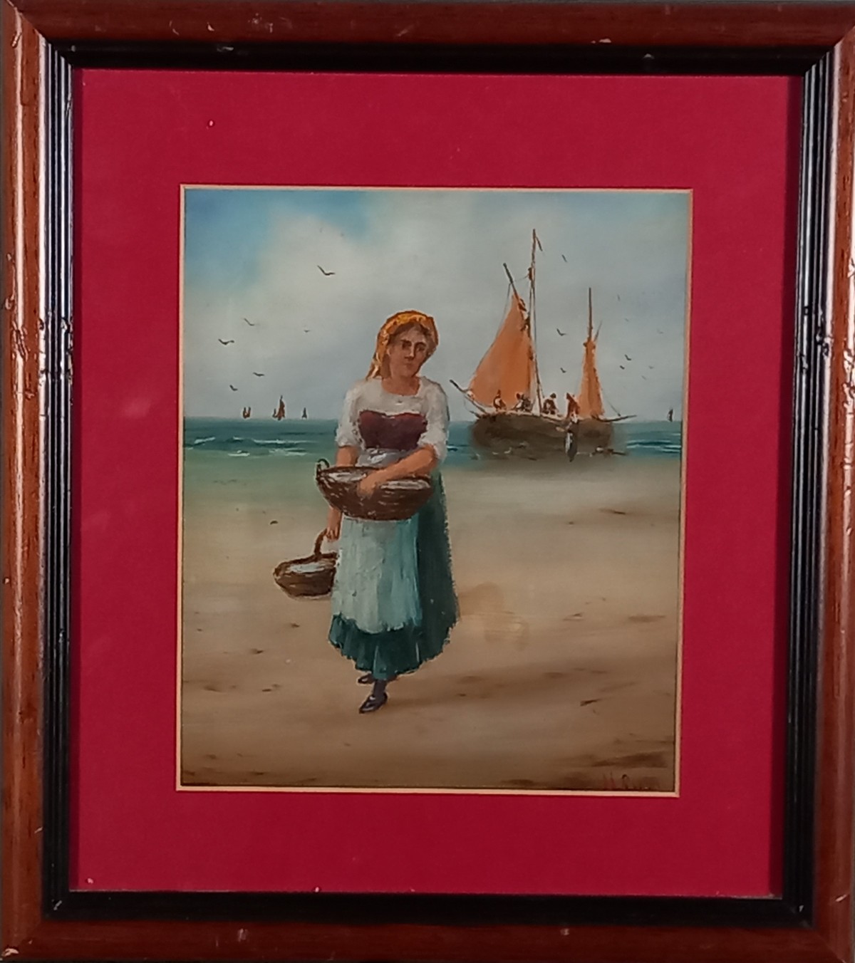M. D. ROSENSTEIN ? (Late 19th Century / Early 20th Century) A Young Fisherwoman carrying the Day's - Image 4 of 5