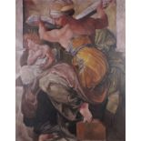 David GAINFORD (British b. 1941) Sybil (style of Michelangelo), Coloured print on canvas, 35.75" x
