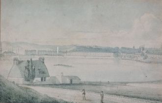 H. WORSLEY (British Active 1828-1843) Millbay, Plymouth, Watercolour, circa 1826, titled verso, 5" x