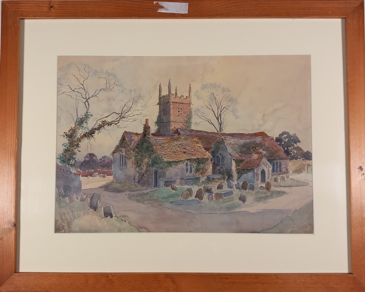 Mike GIFFORD (British 20th Century) Church and grounds, Watercolour, Signed verso, 12.5” x 18” (31cm - Image 2 of 3
