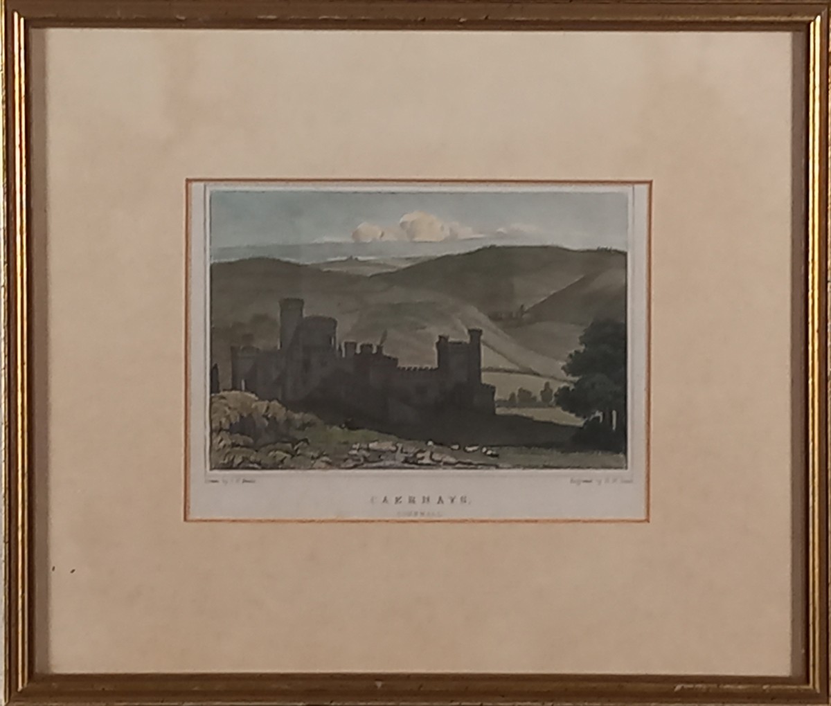 John Preston NEALE (British 1780-1847) Caerhays Cornwall, Hand coloured engraving (engraved by H W - Image 2 of 3