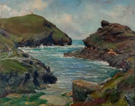 Harold Ernest Farquhar VIVIAN (British, Exhibited 1909-1933) Boscastle, A Choppy Sea, Oil on