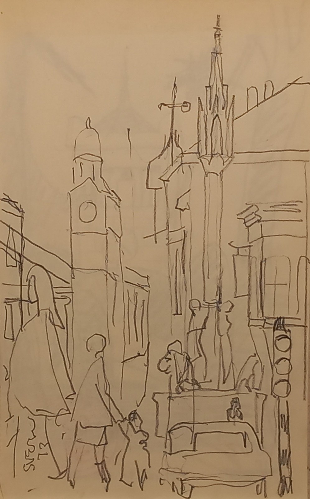 Sven BERLIN (British 1911-1999) Eight pencil drawings including Shooters Hill, Cowes, Church at - Image 2 of 8