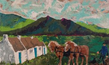 Gerald BEATTIE (Irish 20th / 21st Century) Mourne Landscape – Hen Mountain, Oil on canvas, Signed