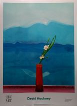 David HOCKNEY (British b. 1937) Mount Fuji and Flowers, Offset lithograph, 34” x 25” 86cm x 63cm) (