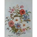 Chris HUGHES (British late 20th Century) Bouquet of wild flowers, Watercolour, Signed and dated 1991