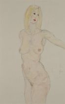 Kanwaldeep Singh KANG (aka Nicks) (British 1964-2007) Standing Female Nude (Long Blond Hair),