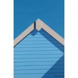 Sean SCOTT (British b. 1990) Beach Hut, Acrylic on board, Signed and dated ’23 lower right, titled