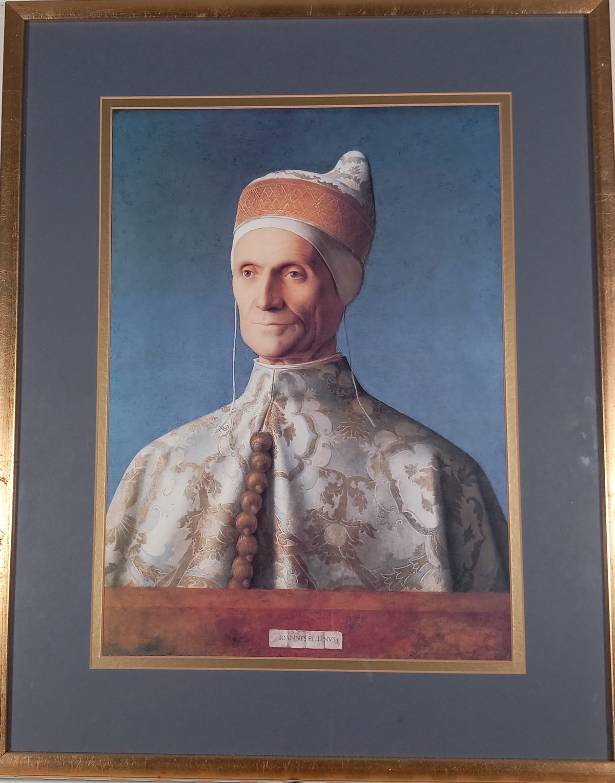 After Giovanni BELLINI (Italian 1430-1516) Portrait of Doge Leonardo Loredan, Colour print, 16.75” x - Image 2 of 3