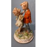MILIO, Capo-di-Monte Porcelain, The Sweethearts, Signed Milo to base of tree trunk, 11.5” high (