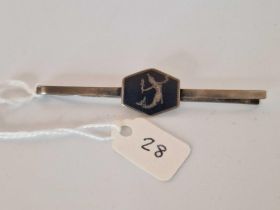 Sterling Silver Tie Pin With Niello Detail