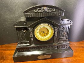 Good Victorian Marble Cased Clock 14" High