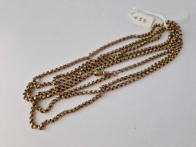 A Victorian Long Guard Chain 9 Ct 62 Inch 38.6 Gms