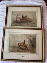 Henry Frederick Lucas 0 Lucas - Following The Hunt, 8.5" X 13", Signed - A Pair