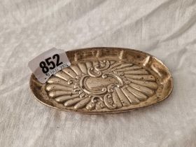 A Small Oval Pin Tray Embossed With Scrolls, 3.25 Inches Wide, Birmingham 1900