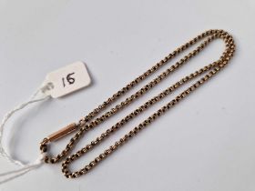 A Antique Neck Chain With Barrell Clasp 9Ct 17 Inch 7.8 Gms