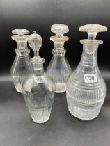Georgian Cut Glass Decanter And Three Others