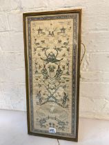 Antique Chinese Needlework Picture 20" X 8.5"