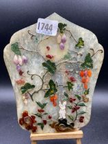 Plaque Overlaid With Different Coloured Stones 8" High