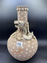 Bulbous Vase Decorated With A Dragon Around The Neck 12.5" High