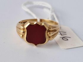 A Gents Antique Signet Ring With Carnelian 18Ct Gold Size X 8.2 Gms