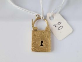 A Unusual Victorian Padlock Clasp 15Ct Gold 5.5 Gms