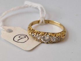 A Five Stone Diamond Ring 18Ct Gold Size Q 4.5 Gms