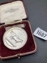 A Silver Hampshire Agricultural Medal 1923 Boxed (63G)
