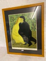 A Signed Silk Screen Print, Number 5 Of 12 – Lovers By Kathleen Guthrie