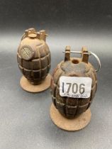 Two Grenades 4" High