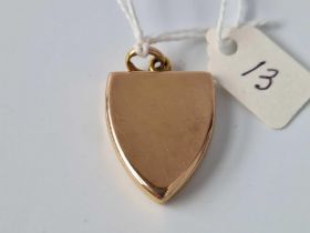 A Victorian Shield Shaped Locket Pendant 15Ct Gold 7.7 Gms