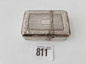 A 19Th Century Chinese Silver Snuff Box With Applied Band To Cover, 2 3/4" Wide, 85G