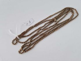 A Fancy Antique Rolled Gold Guard Chain 56 Inch