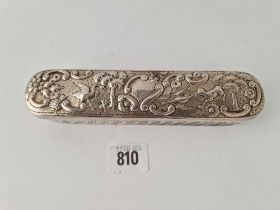 An Oblong Victorian Box With Rounded Ends And Embossed Cover, 6 3/4" Long, 152G