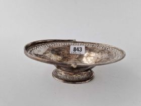 A Georgian Style Sweet Basket With Pierced Border, Swing Handle, 6.5 Inches Wide, London 1892, 146