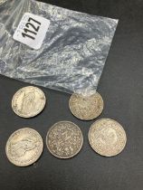 Swiss 1 Francs 1905/10, 1924, 1937& 1970