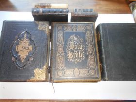 Bibles The Holy Bible Ed. J. Eadie, Fl. Tooled L. With Brass Clasps, Plus 2 Other Similar & 4 Others