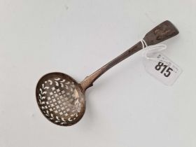 A Georgian Fiddle Pattern Sifter Spoon With Oval Bowl, London 1815, 41G