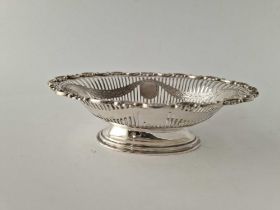 An Adams Style Oval Basket With Pierced Engraved Sides, 7" Long, Birmingham 1906, 151G