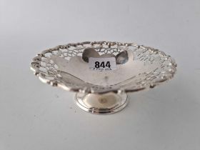 A Sweet Dish With Pierced Border, Cast Rim, 5 Inche Wide, Sheffield Import Mark, 112 G.