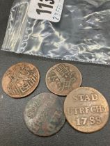 4 x 18th Century European coins